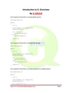 C Programming Exercises and Solutions | PDF | C (Programming Language ...