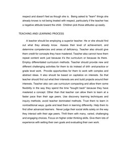 respect and doesn't feel as though she is.  Being asked to "learn" things she 
already knows is not being treated with respec