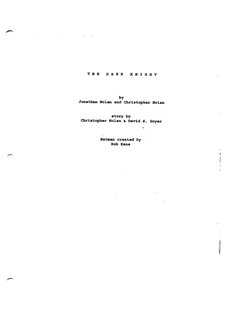 "The Dark Knight" Original Script | PDF | Batman | Dc Comics
