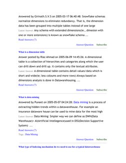 Answered by Girinath.S.V.S on 2005-03-17 06:40:48: Snowflake schemas 
normalize dimensions to eliminate redundancy. That is,