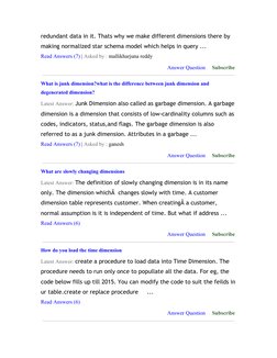 redundant data in it. Thats why we make different dimensions there by 
making normalized star schema model which helps in que