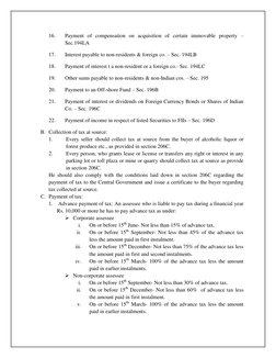 16. 
Payment of compensation on acquisition of certain immovable property –  
Sec.194LA  
17. 
Interest payable to non-reside