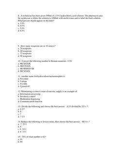 PTCB Practice Exam Mock Test 1 | PDF | Pharmacy | Controlled Substances Act