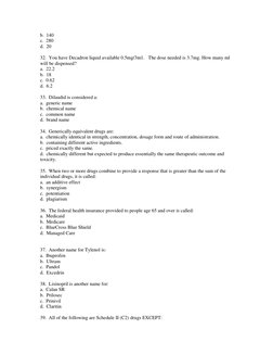 PTCB Practice Exam Mock Test 1 | PDF | Pharmacy | Controlled Substances Act