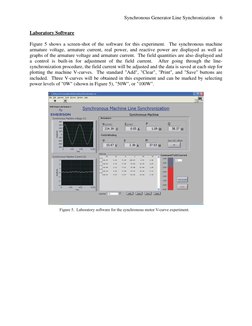 Synchronous Generator Line Synchronization 
 
6
Laboratory Software 
 
Figure 5 shows a screen-shot of the software for thi