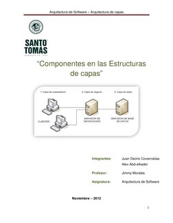 Arquitectura de Software – Arquitectura de capas 
 
1 
 
 
“Componentes en las Estructuras 
de capas” 
 
 
 
 
 
 
 
 
Noviem