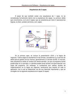 Arquitectura de Software – Arquitectura de capas 
 
5 
 
Arquitectura de 2 capas 
 
           A pesar de que también existe