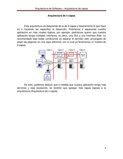 Arquitectura de Software – Arquitectura de capas 
 
8 
 
Arquitectura de n capas 
 
Esta arquitectura se desprende de la de 3
