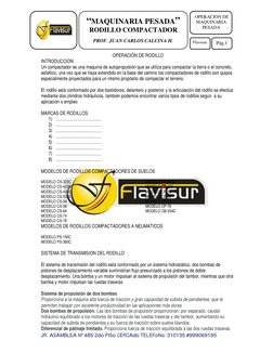 JR. ASAMBLEA Nº 485 2do PISo CERCAdo TELEFoNo: 310135 #999069195 
“MAQUINARIA PESADA” 
RODILLO COMPACTADOR 
 
PROF. J