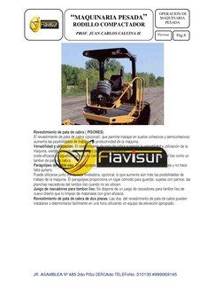 JR. ASAMBLEA Nº 485 2do PISo CERCAdo TELEFoNo: 310135 #999069195 
“MAQUINARIA PESADA” 
RODILLO COMPACTADOR 
 
PROF. J