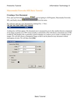 Fireworks Tutorial 
                           Information Technology 9 
Basic Tutorial 
Macromedia Fireworks MX Basic Tutori