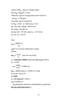 f       
  f   
and h1’= β*hds   where β = aeration factor
Now, Fga = Ua(ρg)0.5 = 2.481
Where Ua = g