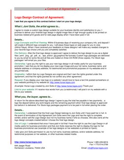 

 Contract of Agreement



 
http://www.horse-logos.com  
644 Jaeger Road 
Kentwood, Louisiana, 70444 USA 

Phone
