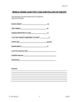 Mobile Crane Load Test Procedure | PDF | Crane (Machine) | Manufactured ...