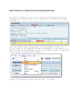 Debugging SAP Background Jobs with JDBG | PDF