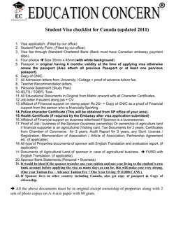 Canada Student Visa Application Checklist | PDF | Travel Visa | Passport