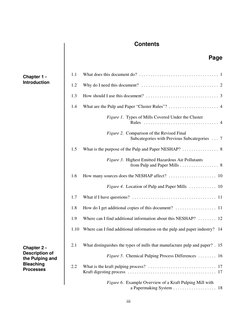 iii
Chapter 1 - 
Introduction
Chapter 2 - 
Description of
the Pulping and
Bleaching
Processes
Contents
Page
1.1
What does thi