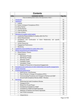 Page 2 of 106
Contents
S.No.
GUIDANCE NOTES
Page No.
These are detailed guidance notes on the requirements of ISQ