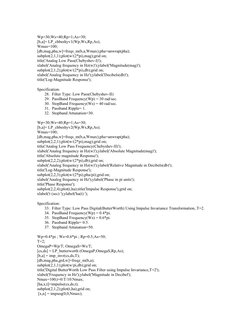 Wp=30;Ws=40;Rp=1;As=30;
[b,a]= LP_chbeshyv1(Wp,Ws,Rp,As);
Wmax=100;
[db,mag,pha,w]=freqs_m(b,a,Wmax);pha=unwrap(pha);
subplot