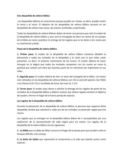 Una despedida de soltera bíblica  
 Las despedidas bíblicas se caracterizan porque pueden ser mixtas, es decir, pueden asisti