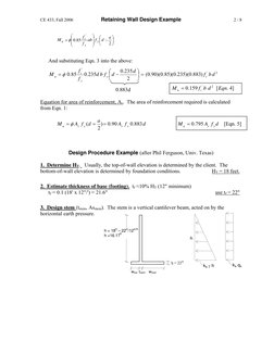 Retaining Wall Design Example Guide | PDF | Structural Engineering ...