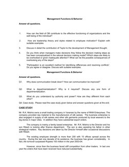 Management Functions & Behavior
Answer all questions.
1. 
How can the field of OB contribute to the effective functioning of