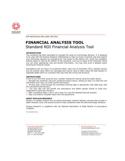 INTRODUCTION 
This workbook has been developed to evaluate the value of a technology decision. It is designed 
to be used wit