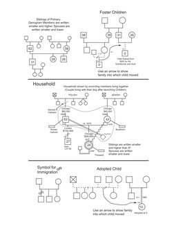 Siblings of Primary 
Genogram Members are written 
smaller and higher. Spouses are 
written smaller and lower:  
31
62
58
26