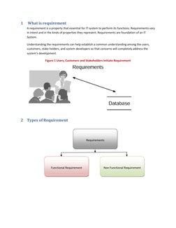 1  What is requirement 
A requirement is a property that essential for IT system to perform its functions. Requirements vary