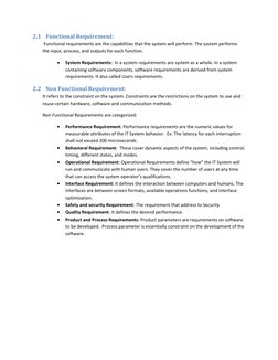 2.1 Functional Requirement: 
 Functional requirements are the capabilities that the system will perform. The system performs