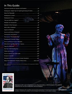 In This Guide:
Classroom Acti viti es for Teachers and Students ......................................p2
Shakespeare: Helpful