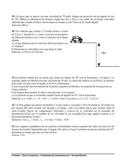 Profesor:  Óscar Carpintero.  Problemas de Cinemática de 1º de bachillerato 
29. Un barco que se mueve con una velocidad de