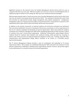  
4	  
Significant	   increases	   in	   the	   maturity	   scores	   for	   Incident	   Management	   and	   t