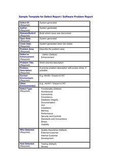 Defect Report Template for Software Testing | PDF