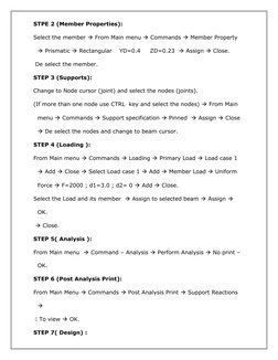 STPE 2 (Member Properties):
Select the member  From Main menu  Commands  Member Property 
 Prismatic  Rectangular    YD=