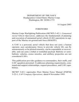 DEPARTMENT OF THE NAVY
Headquarters United States Marine Corps
Washington, DC 20380-1775
14 August 2003
FOREWORD
Marine Corps