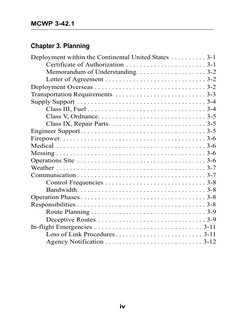 MCWP 3-42.1
iv
Chapter 3. Planning
Deployment within the Continental United States . . . . . . . . . . 3-1
Certificate of Aut