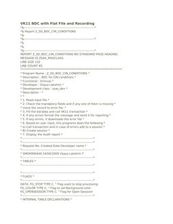 VK11 BDC Processing with Flat File | PDF | C (Programming Language ...
