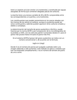 tiene un aspecto acicular similar a la martensita y constituida por agujas 
alargadas de ferrita que contienen delgadas placa