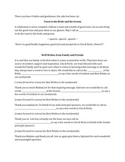 Wedding Reception Emcee Script | PDF | Wedding | Bridesmaid