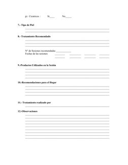 p) Cicatrices :
Si____
No_____
7.- Tipo de Piel
___________________________________________________________________
_________