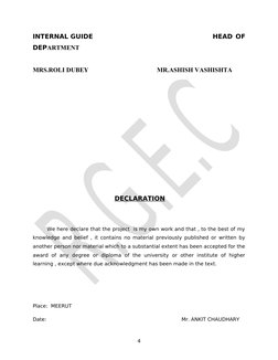 INTERNAL GUIDE                                              
HEAD OF 
DEPARTMENT                                     
  
MRS.