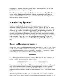 completed (e.g., a mouse click has occurred). Such a program can check the I/O port 
periodically to check if the port has ch