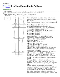Men's Pants Pattern Drafting Guide | PDF | Seam (Sewing) | Teaching ...