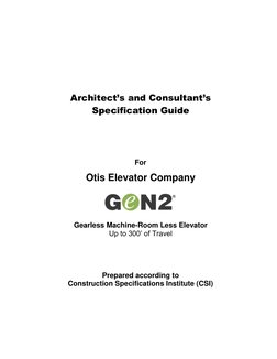 Otis Gen2 Specifications | PDF | Elevator | Door