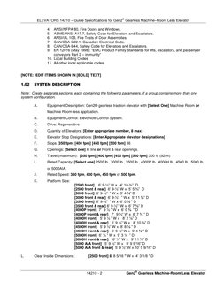 Otis Gen2 Specifications | PDF | Elevator | Door