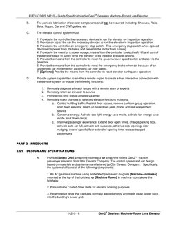 Otis Gen2 Specifications | PDF | Elevator | Door