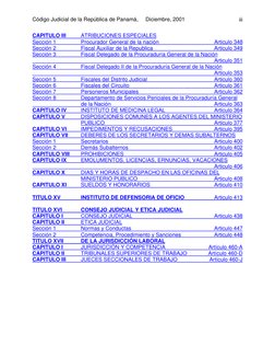 Código Judicial de la República de Panamá,  
Diciembre, 2001 
iii
CAPITULO III 
ATRIBUCIONES ESPECIALES 
Sección 1 
Procurado