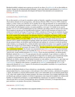 Bernhard prohibió cualquier nueva puesta en escena de sus obras y la publicación de su obra inédita en 
Austria: siempre fue