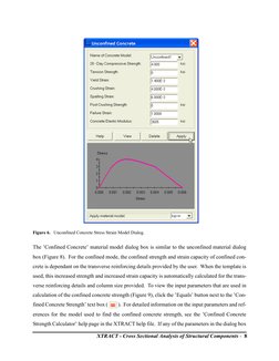 XTRACT - Cross Sectional Analysis of Structural Components -  8
The ’Confined Concrete’ material model dialog box is similar